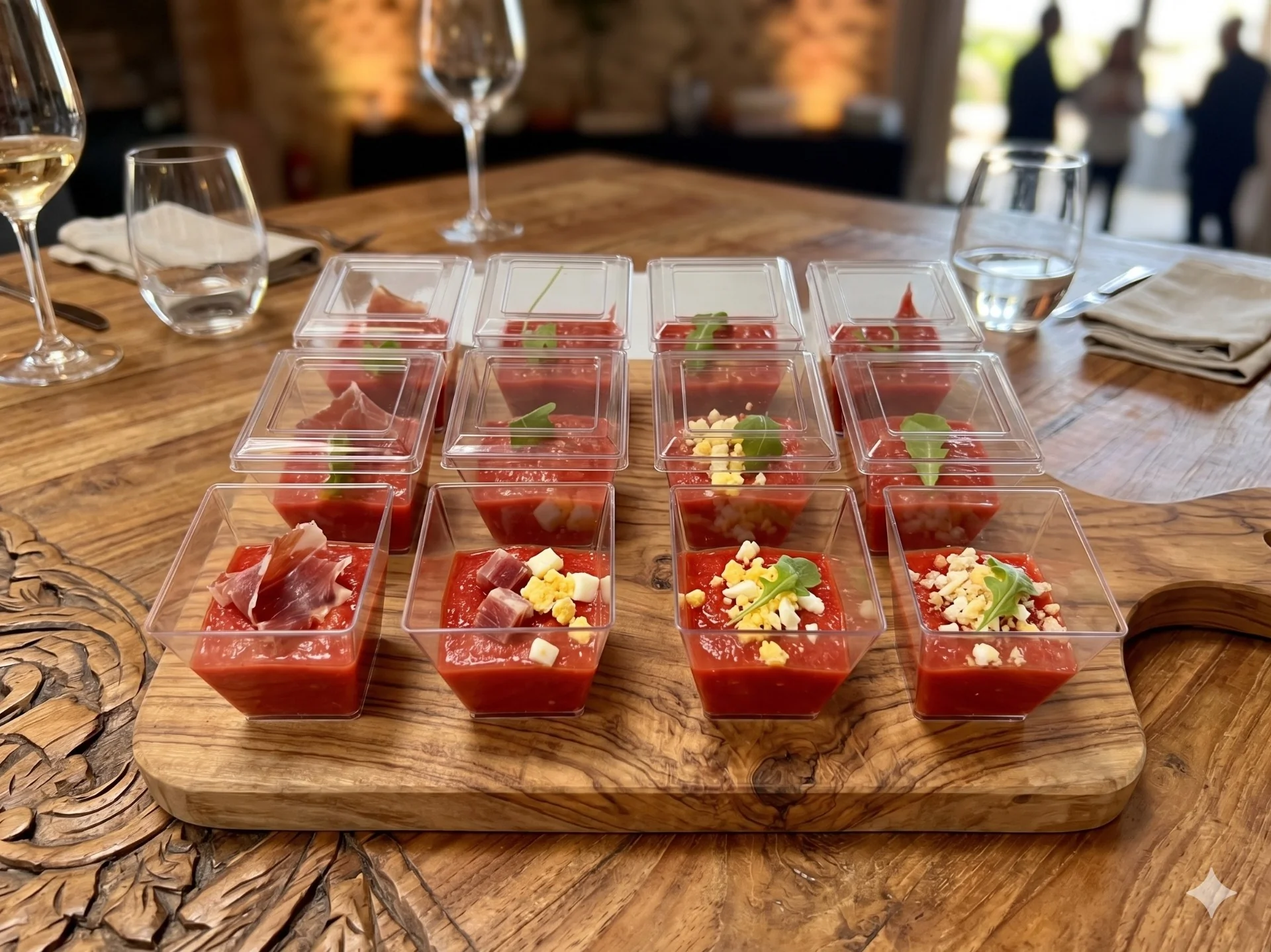 Vasitos de Salmorejo de Remolacha